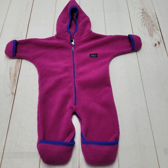 Vintage REI fleece bunting one piece snow suit winter zip magenta purple - Picture 1 of 6